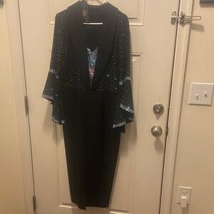 Black Sequin Kimono Dress